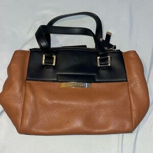 Calvin Klein brown leather shoulder bag